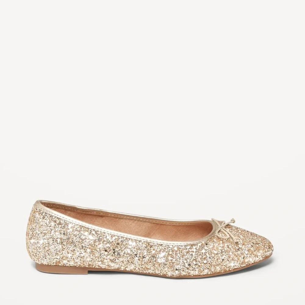 OLD NAVY Glitter Bow-Tie Ballet Flat‎ Shoes